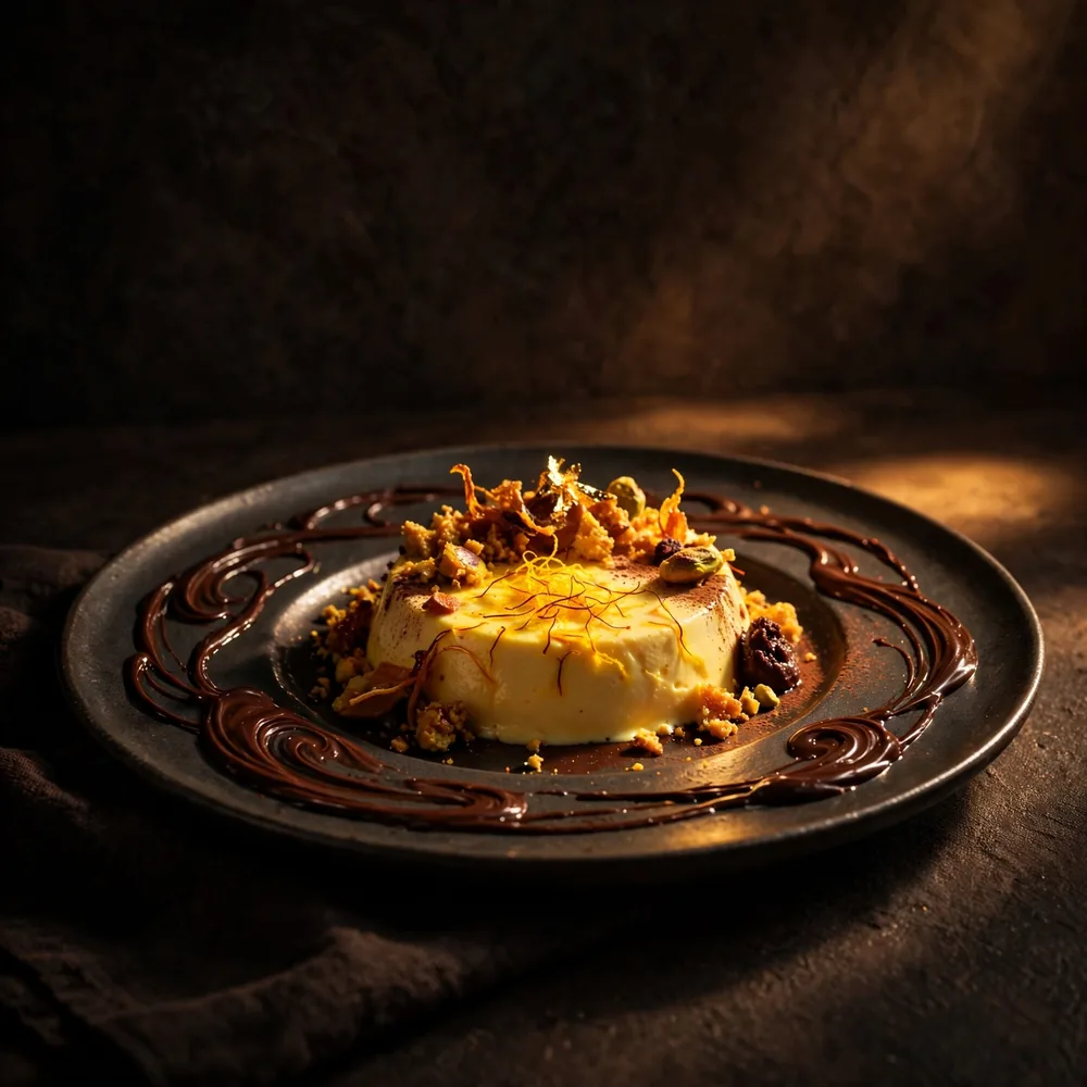 A plated dessert